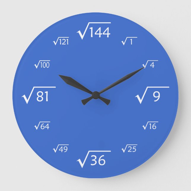 Reloj de pared raíz cuadrado (azul/blanco) (Anverso)