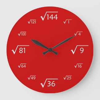 Reloj de pared raíz cuadrado (rojo/blanco)