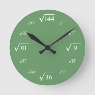 Reloj de pared raíz cuadrado (verde/blanco)