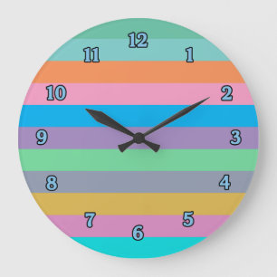 Reloj de pared rayado hermoso de los colores