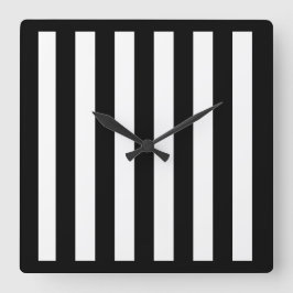 Reloj de pared rayado negro y blanco
