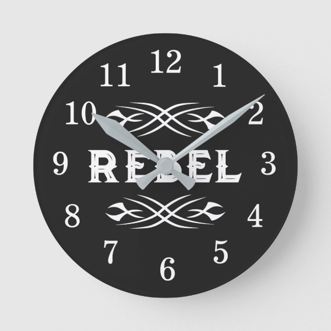 Reloj de pared rebelde personalizado con franjas d (Anverso)