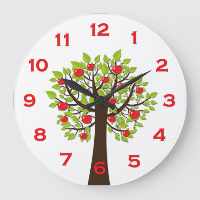 Reloj de pared red delicious del manzano (Anverso)