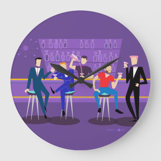 Reloj de pared redonda acrílico de la barra gay re (Anverso)