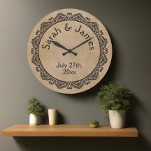 Reloj de pared redonda Boda ornamental personaliza