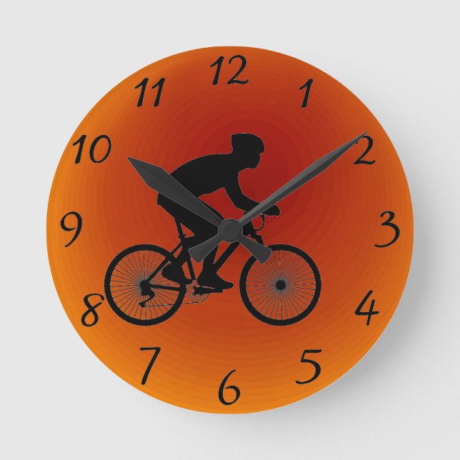 Reloj de pared redonda ciclista (Anverso)