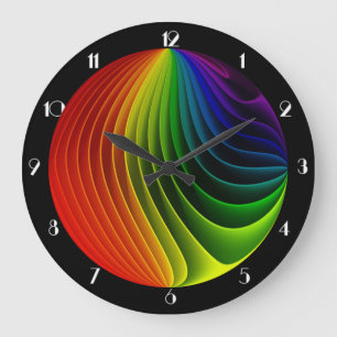 Reloj de pared redonda con giros arco iris