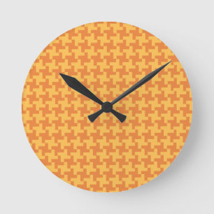 Reloj de pared redonda, control de galga Naranja