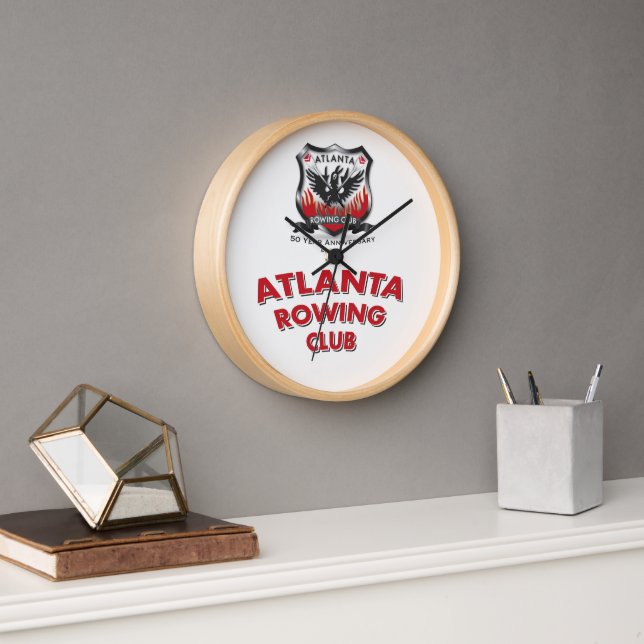 Reloj de pared redonda de 10" de 50 años, marco de (Oficina)