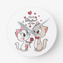 Reloj de pared redonda de 10" para Cat Valentine
