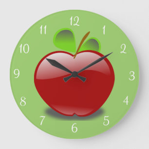 Reloj de pared redonda de Apple roja