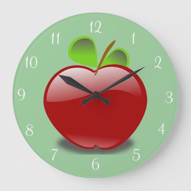 Reloj de pared redonda de Apple Rojo (Anverso)