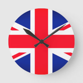 Reloj de pared redonda de bandera de la unión
