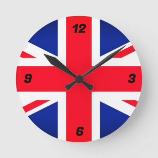 Reloj de pared redonda de bandera de la unión