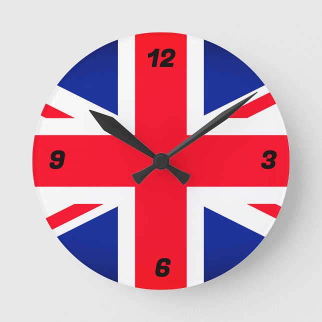 Reloj de pared redonda de bandera de la unión (Anverso)