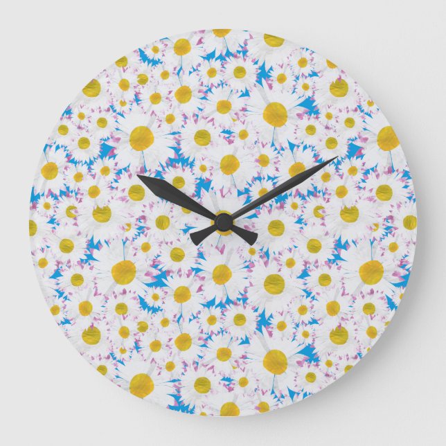 Reloj de pared redonda de bonito: Ditzy Daisises s (Anverso)