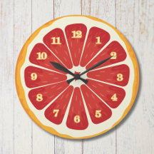Reloj de pared redonda de cítricos frescos: decora