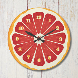 Reloj de pared redonda de cítricos frescos: decora