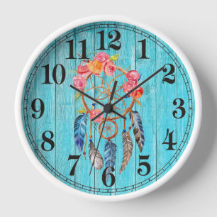 Reloj de pared redonda de Dreamcatcher ruso