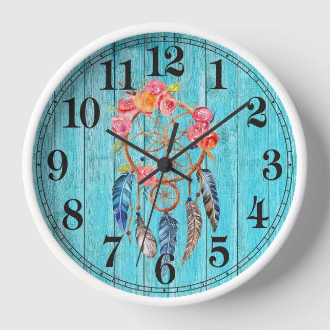 Reloj de pared redonda de Dreamcatcher ruso (Anverso)