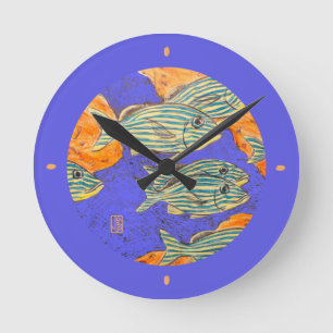 Reloj de pared redonda de grunts franceses (peces)