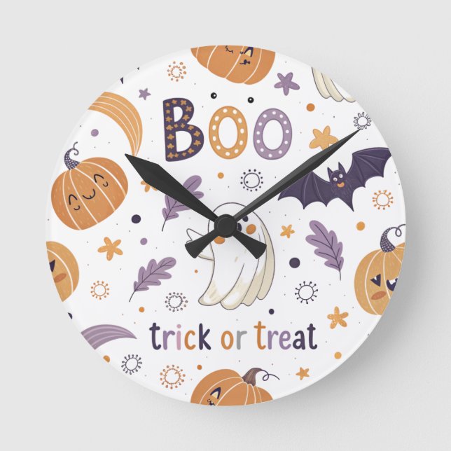Reloj de pared redonda de Halloween (Anverso)