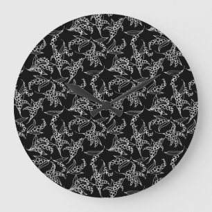 Reloj de pared redonda de moda: Lilies-of-the-Vall