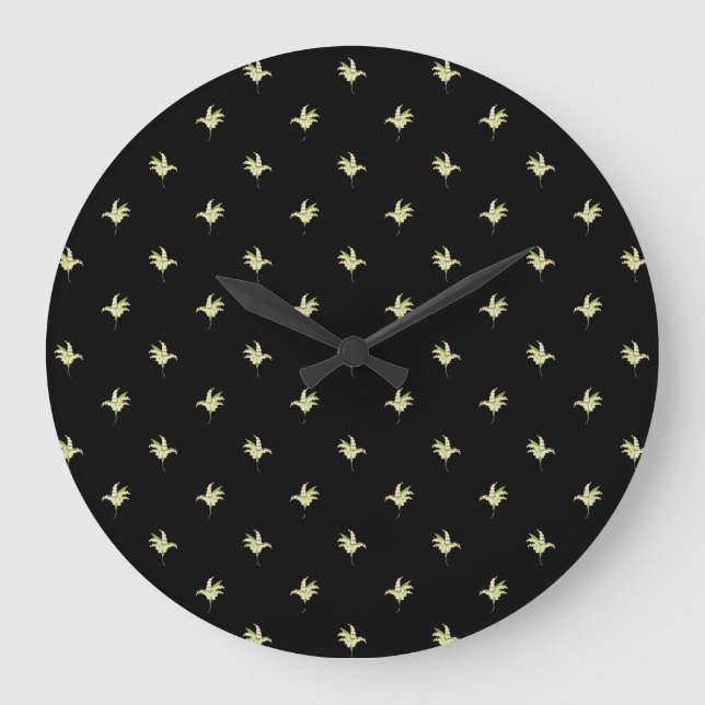 Reloj de pared redonda de moda: Lilies of the Vall (Anverso)
