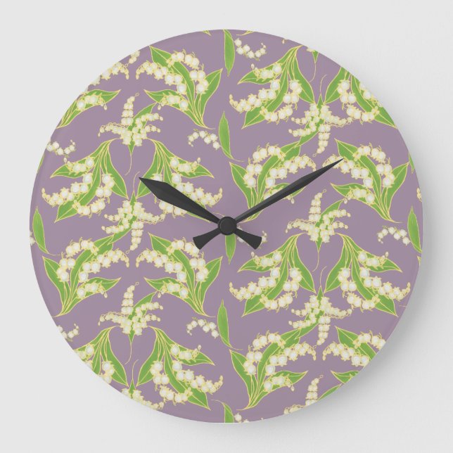 Reloj de pared redonda de moda: Lilies of the Vall (Anverso)