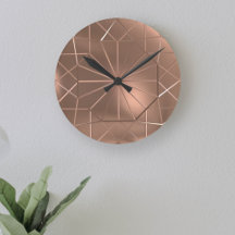 Reloj de pared redonda de octagon color cobre fals