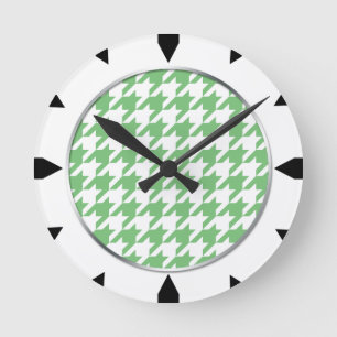 Reloj de pared redonda de patas redondas verde y b