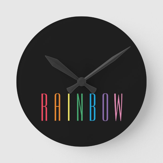 Reloj de pared redonda de RAINBOW / negro (Anverso)