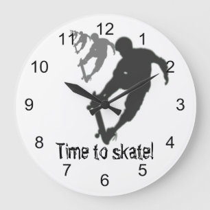 Reloj de pared redonda de Skateboarder