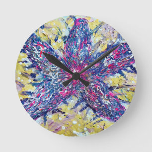 Reloj de pared redonda de Starfish