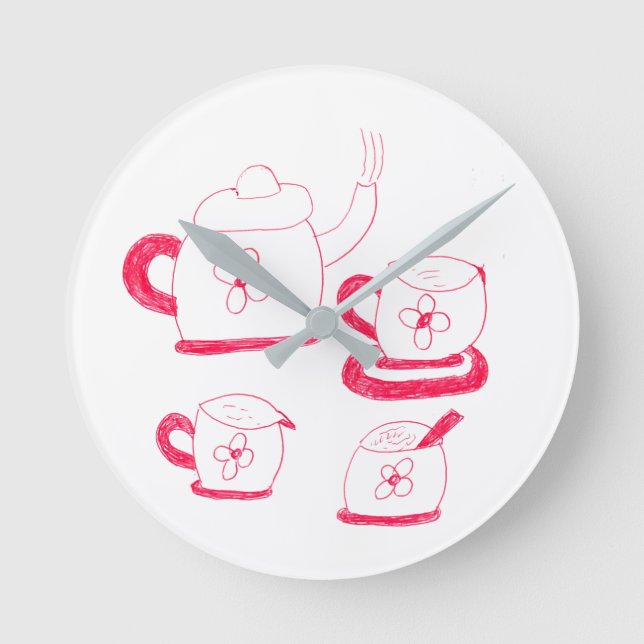 Reloj de pared redonda de tiempo de té (Anverso)