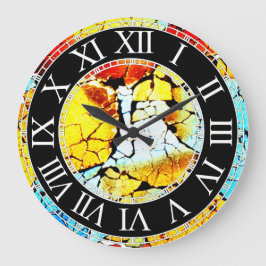 Reloj de pared redonda de vidrio