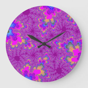 Reloj de pared redonda grande y rosado del arcoiri