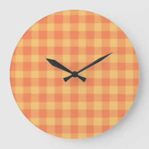 Reloj de pared redonda, Naranja de dos tonos Check