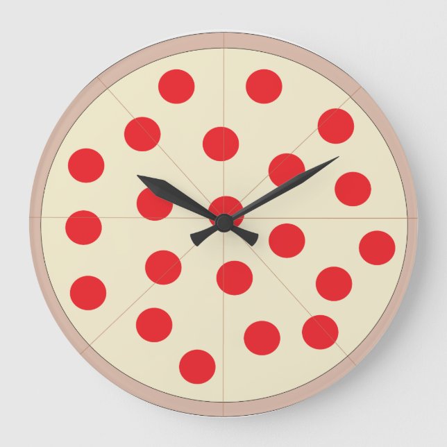 Reloj de pared redonda Pizza (grande) (Anverso)