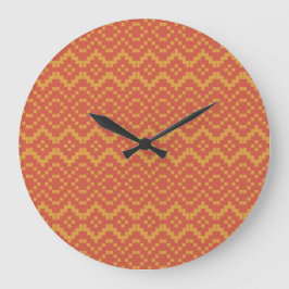 Reloj de pared redonda tribal egipcio rojo y amari
