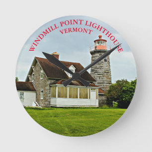 Reloj de pared redonda Vermont y el faro de ventan