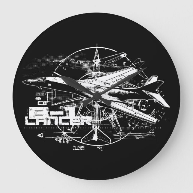 Reloj de pared redondeado de cáncamo B-1 (grande) (Anverso)