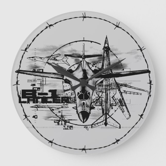 Reloj de pared redondeado de cáncamo B-1 (grande) (Anverso)