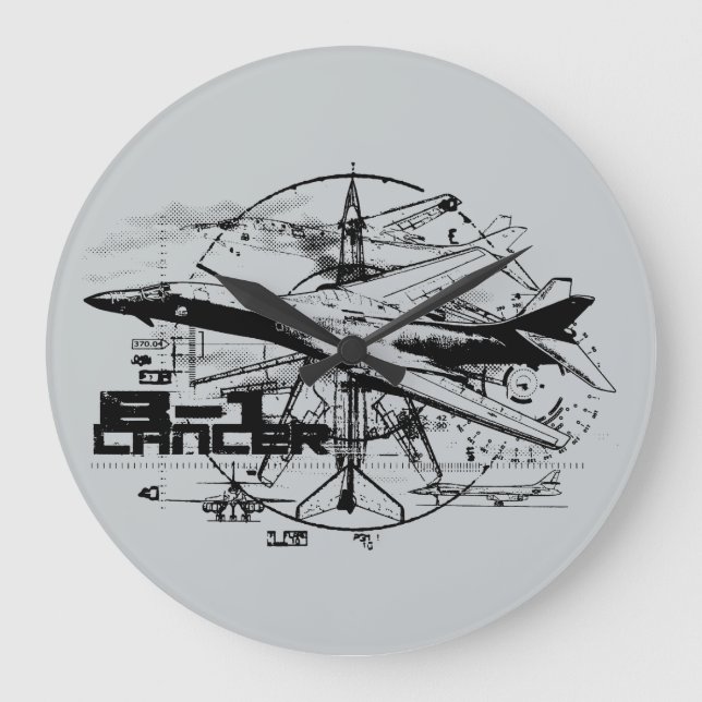 Reloj de pared redondeado de cáncamo B-1 (grande) (Anverso)