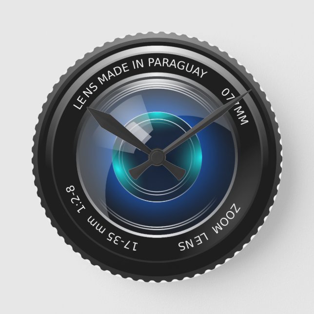 Reloj de pared redondeado de imagen de cámara (Anverso)