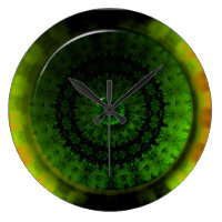 Reloj de pared redondeado de luminosidad verde bri
