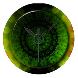 Reloj de pared redondeado de luminosidad verde bri