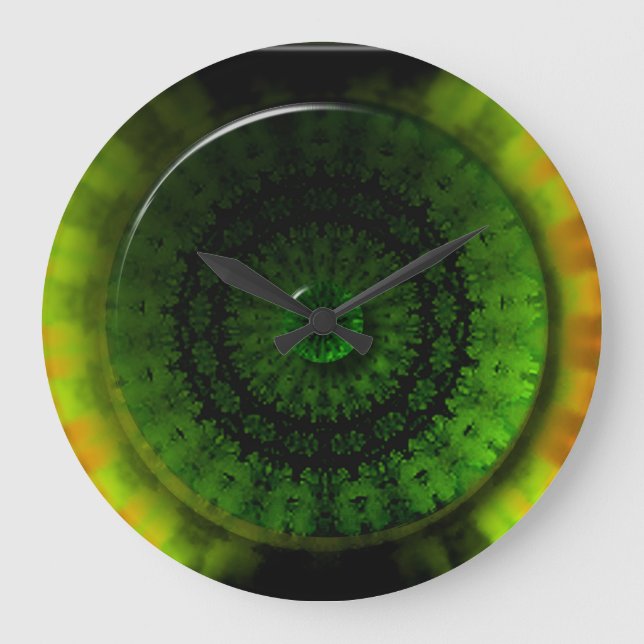 Reloj de pared redondeado de luminosidad verde bri (Anverso)