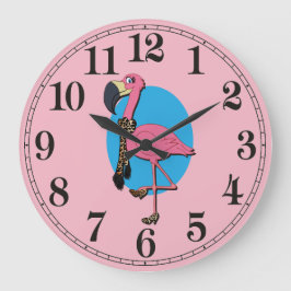 Reloj de pared redondeado (grande) Flamingo