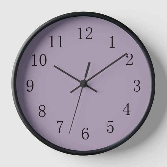 Reloj de pared redondeado púrpura pastel (medio) (Anverso)